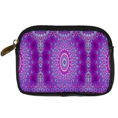 India Ornaments Mandala Pillar Blue Violet Digital Camera Cases by EDDArt