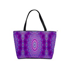 India Ornaments Mandala Pillar Blue Violet Shoulder Handbags