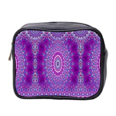 India Ornaments Mandala Pillar Blue Violet Mini Toiletries Bag 2-side by EDDArt