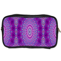 India Ornaments Mandala Pillar Blue Violet Toiletries Bags by EDDArt