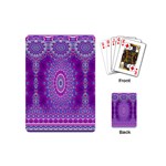 India Ornaments Mandala Pillar Blue Violet Playing Cards (Mini)  Back