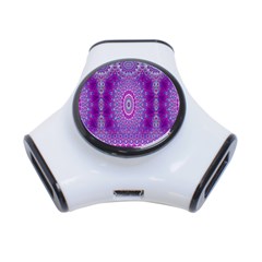 India Ornaments Mandala Pillar Blue Violet 3-port Usb Hub by EDDArt