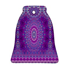 India Ornaments Mandala Pillar Blue Violet Bell Ornament (2 Sides) by EDDArt