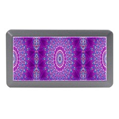 India Ornaments Mandala Pillar Blue Violet Memory Card Reader (mini) by EDDArt