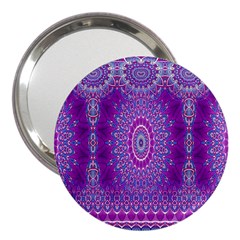 India Ornaments Mandala Pillar Blue Violet 3  Handbag Mirrors by EDDArt