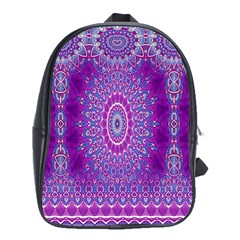 India Ornaments Mandala Pillar Blue Violet School Bags (xl)  by EDDArt