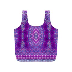 India Ornaments Mandala Pillar Blue Violet Full Print Recycle Bags (s)  by EDDArt