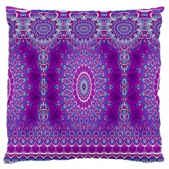 India Ornaments Mandala Pillar Blue Violet Large Flano Cushion Case (one Side)