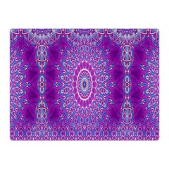 India Ornaments Mandala Pillar Blue Violet Double Sided Flano Blanket (mini)  by EDDArt