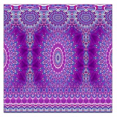 India Ornaments Mandala Pillar Blue Violet Large Satin Scarf (square) by EDDArt