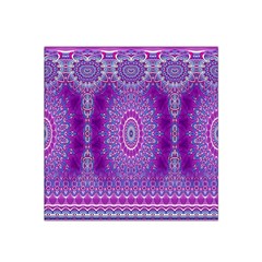 India Ornaments Mandala Pillar Blue Violet Satin Bandana Scarf by EDDArt