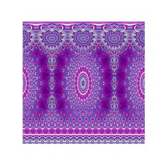 India Ornaments Mandala Pillar Blue Violet Small Satin Scarf (square) by EDDArt