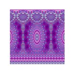 India Ornaments Mandala Pillar Blue Violet Small Satin Scarf (Square) Front