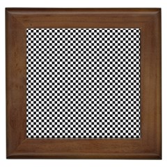 Sports Racing Chess Squares Black White Framed Tiles by EDDArt