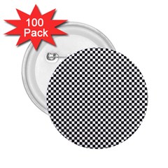 Sports Racing Chess Squares Black White 2 25  Buttons (100 Pack)  by EDDArt