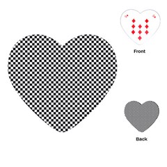 Sports Racing Chess Squares Black White Playing Cards (heart)  by EDDArt