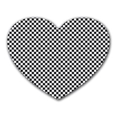 Sports Racing Chess Squares Black White Heart Mousepads by EDDArt