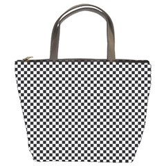 Sports Racing Chess Squares Black White Bucket Bags by EDDArt