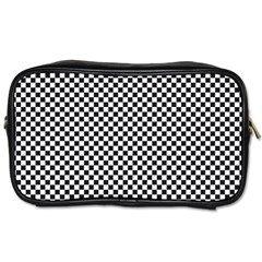 Sports Racing Chess Squares Black White Toiletries Bags by EDDArt