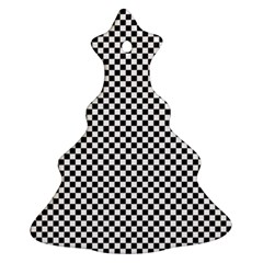 Sports Racing Chess Squares Black White Ornament (christmas Tree) by EDDArt