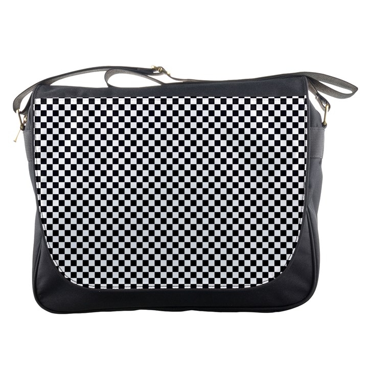 Sports Racing Chess Squares Black White Messenger Bags