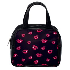 Pattern Of Vampire Mouths And Fangs Classic Handbags (one Side) by CreaturesStore