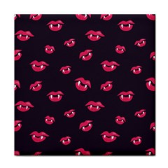 Pattern Of Vampire Mouths And Fangs Face Towel