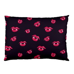 Pattern Of Vampire Mouths And Fangs Pillow Case by CreaturesStore