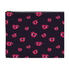 Pattern Of Vampire Mouths And Fangs Cosmetic Bag (xl) by CreaturesStore