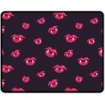 Pattern Of Vampire Mouths And Fangs Fleece Blanket (Medium)  60 x50  Blanket Front