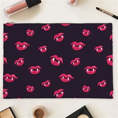 Pattern Of Vampire Mouths And Fangs Cosmetic Bag (xxl)  by CreaturesStore