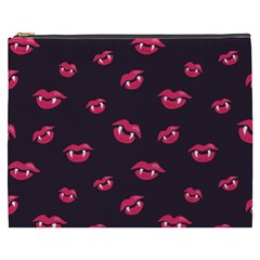 Pattern Of Vampire Mouths And Fangs Cosmetic Bag (xxxl)  by CreaturesStore