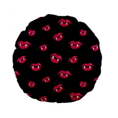 Pattern Of Vampire Mouths And Fangs Standard 15  Premium Round Cushions by CreaturesStore