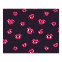 Pattern Of Vampire Mouths And Fangs Double Sided Flano Blanket (large) 