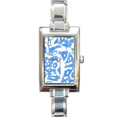 Blue Summer Design Rectangle Italian Charm Watch by Valentinaart