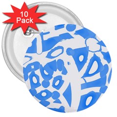 Blue Summer Design 3  Buttons (10 Pack)  by Valentinaart