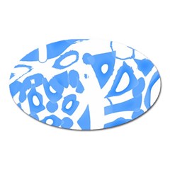 Blue Summer Design Oval Magnet by Valentinaart