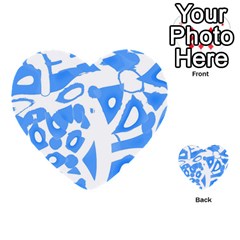 Blue Summer Design Multi-purpose Cards (heart)  by Valentinaart