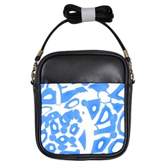 Blue Summer Design Girls Sling Bags by Valentinaart