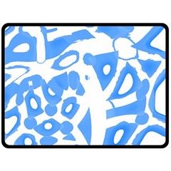 Blue Summer Design Fleece Blanket (large)  by Valentinaart