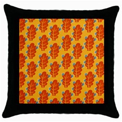 Bugs Eat Autumn Leaf Pattern Throw Pillow Case (black) by CreaturesStore