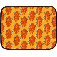 Bugs Eat Autumn Leaf Pattern Fleece Blanket (mini) by CreaturesStore