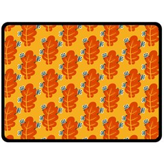 Bugs Eat Autumn Leaf Pattern Fleece Blanket (large)  by CreaturesStore