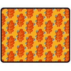 Bugs Eat Autumn Leaf Pattern Fleece Blanket (medium)  by CreaturesStore