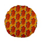 Bugs Eat Autumn Leaf Pattern Standard 15  Premium Round Cushions Back