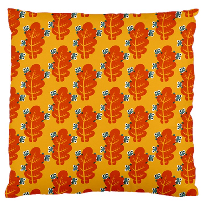 Bugs Eat Autumn Leaf Pattern Standard Flano Cushion Case (One Side)