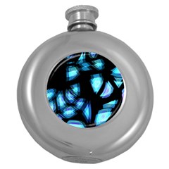 Blue Light Round Hip Flask (5 Oz) by Valentinaart