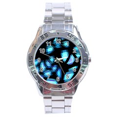 Blue Light Stainless Steel Analogue Watch by Valentinaart