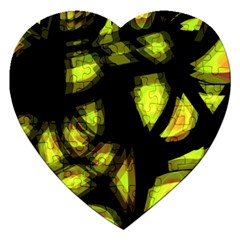 Yellow Light Jigsaw Puzzle (heart) by Valentinaart