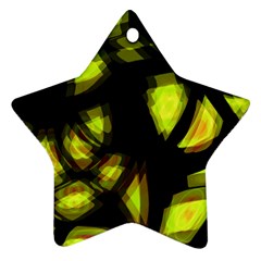 Yellow Light Star Ornament (two Sides)  by Valentinaart